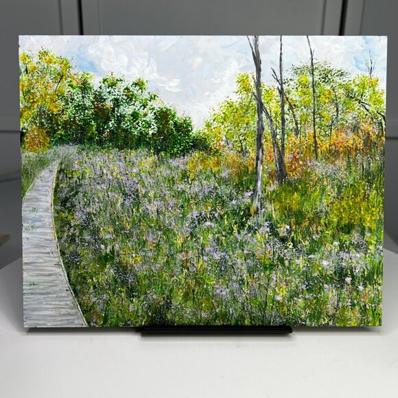 Original Acrylic Painting "Walking Into Nature" 8 x 10" Unframed Artwork - Picture 4 of 7